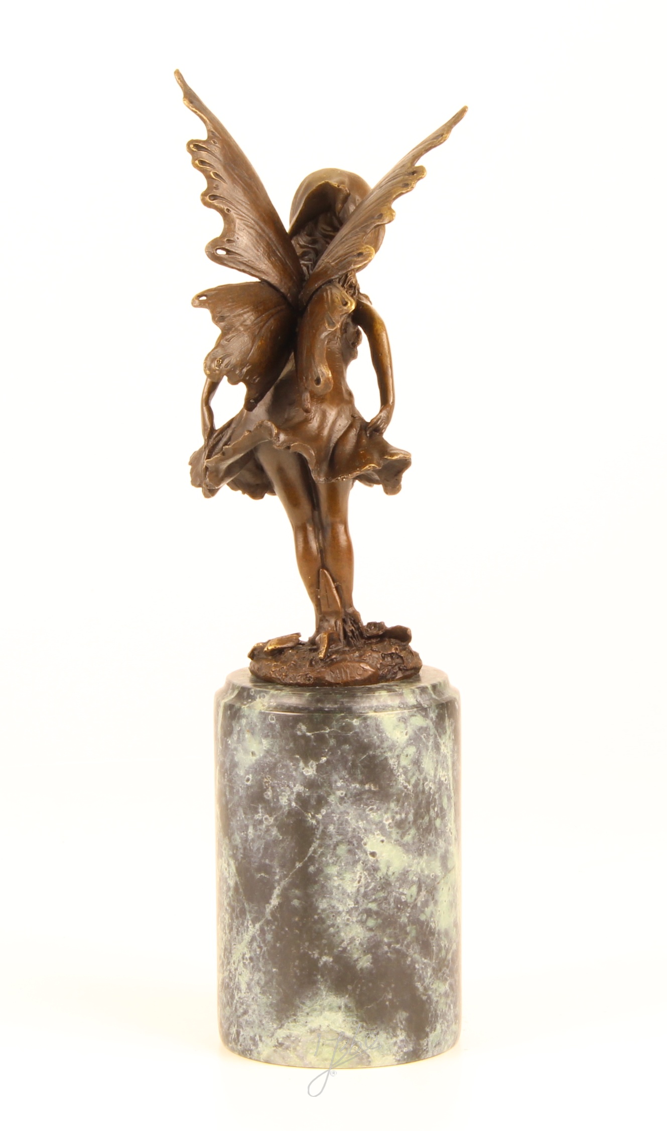 Zauberhafte Bronze Fee Skulptur mit filigranen Flügeln Einzigartiges Kunstwerk 8