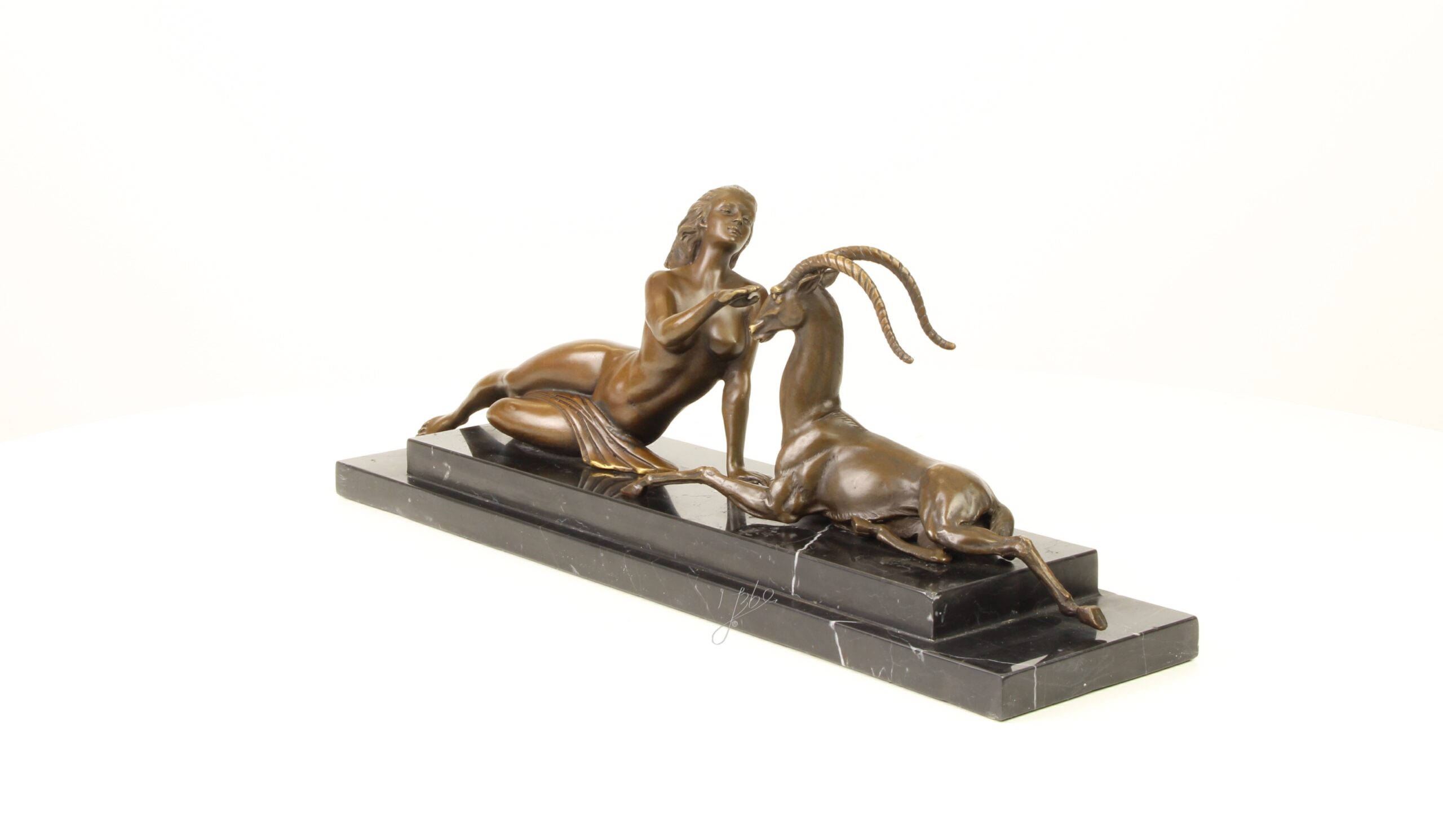 Künstlerische Bronze Meerjungfrau Skulptur mit Ziege Einzigartiges Kunstwerk 8
