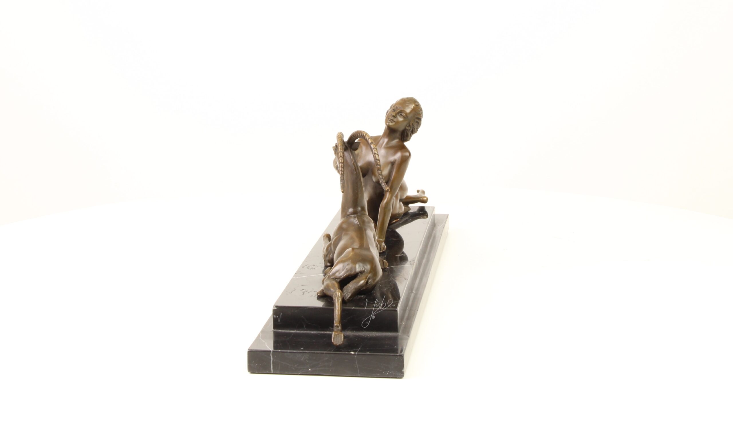 Künstlerische Bronze Meerjungfrau Skulptur mit Ziege Einzigartiges Kunstwerk 6