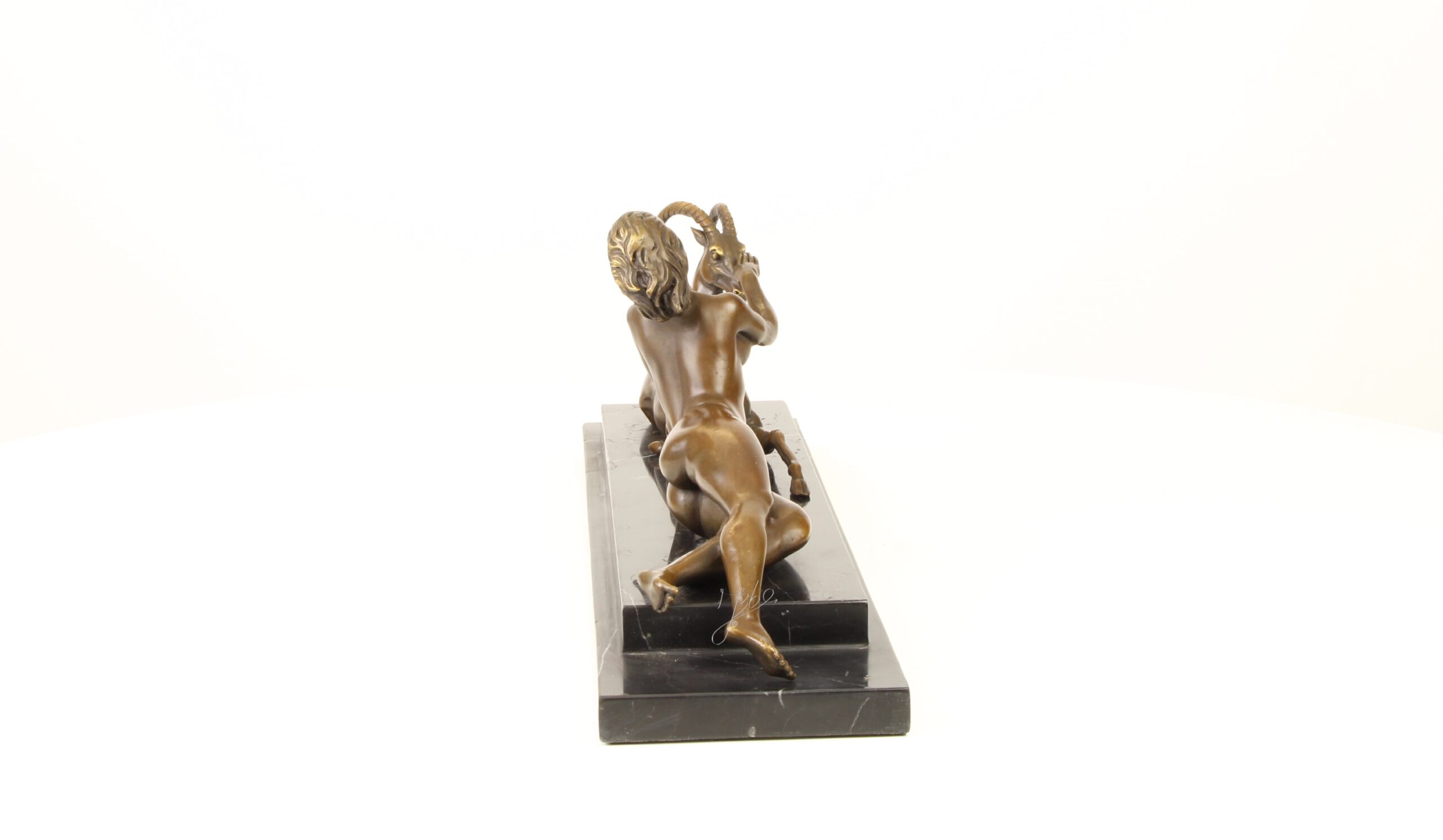 Künstlerische Bronze Meerjungfrau Skulptur mit Ziege Einzigartiges Kunstwerk 13