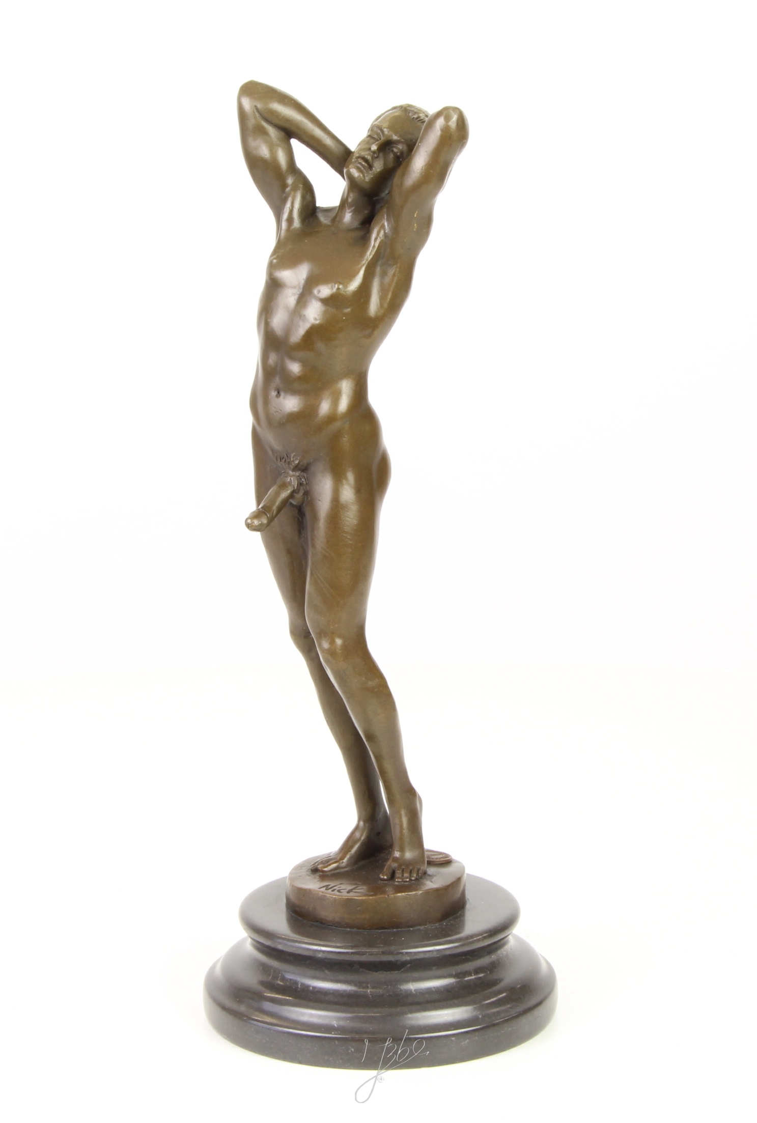 Handgefertigte Bronze Männerstatue Unbekleideter Mann in Bronzeskulptur 3