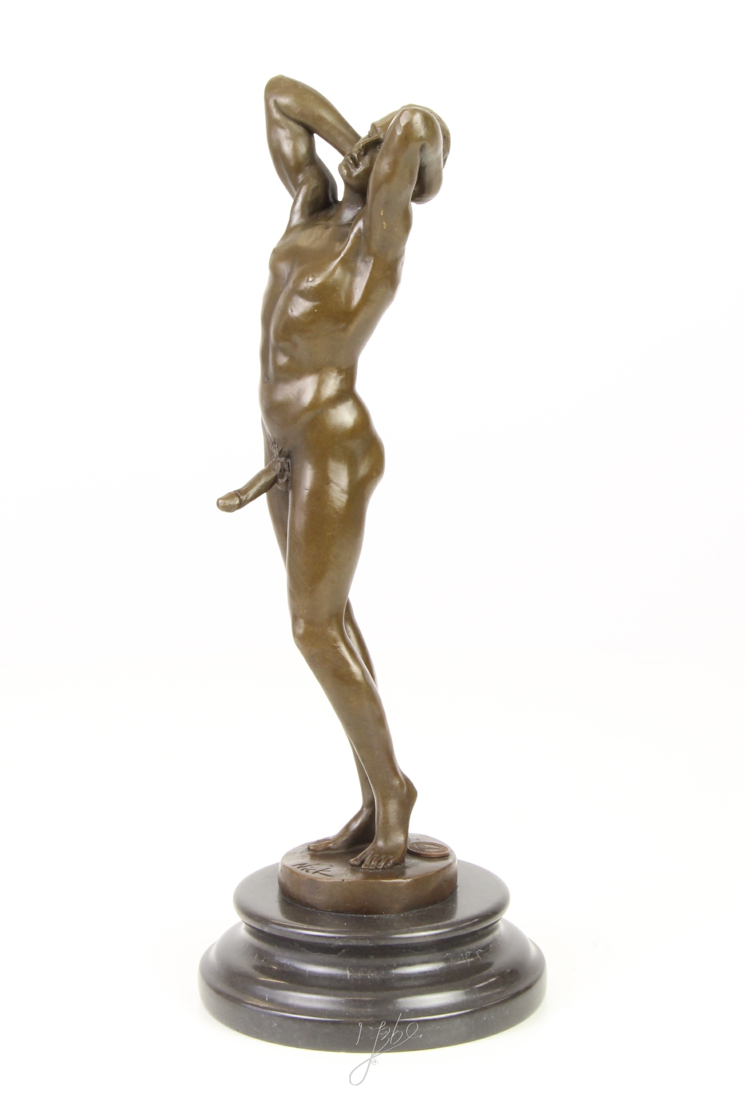 Handgefertigte Bronze Männerstatue Unbekleideter Mann in Bronzeskulptur 8