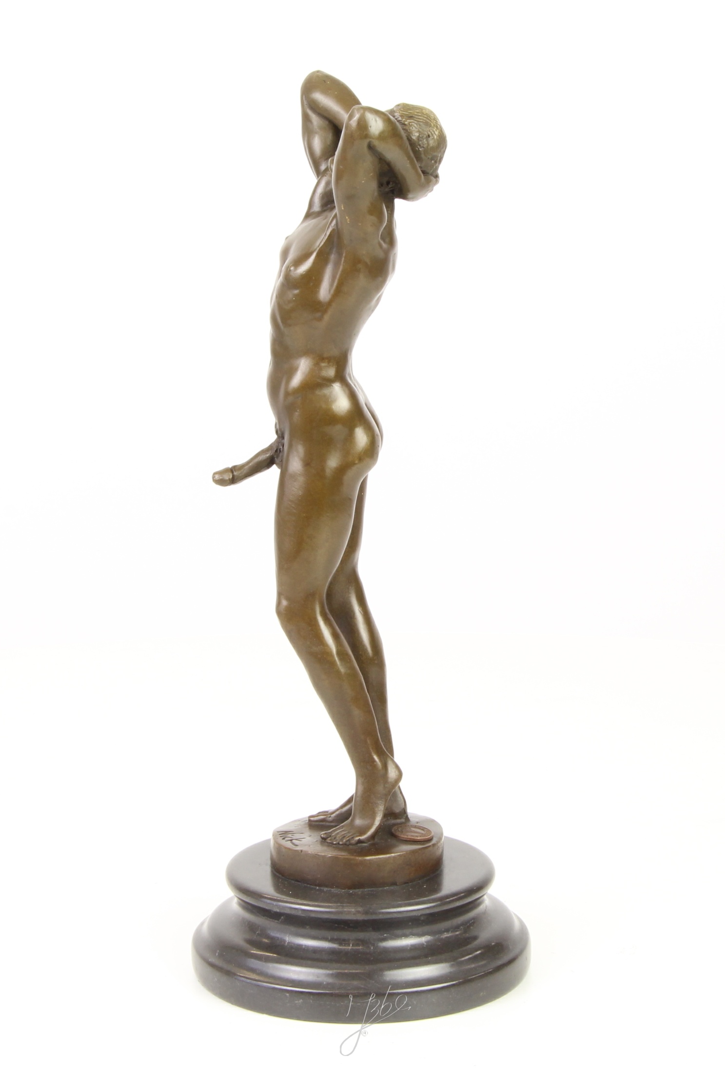 Handgefertigte Bronze Männerstatue Unbekleideter Mann in Bronzeskulptur 6