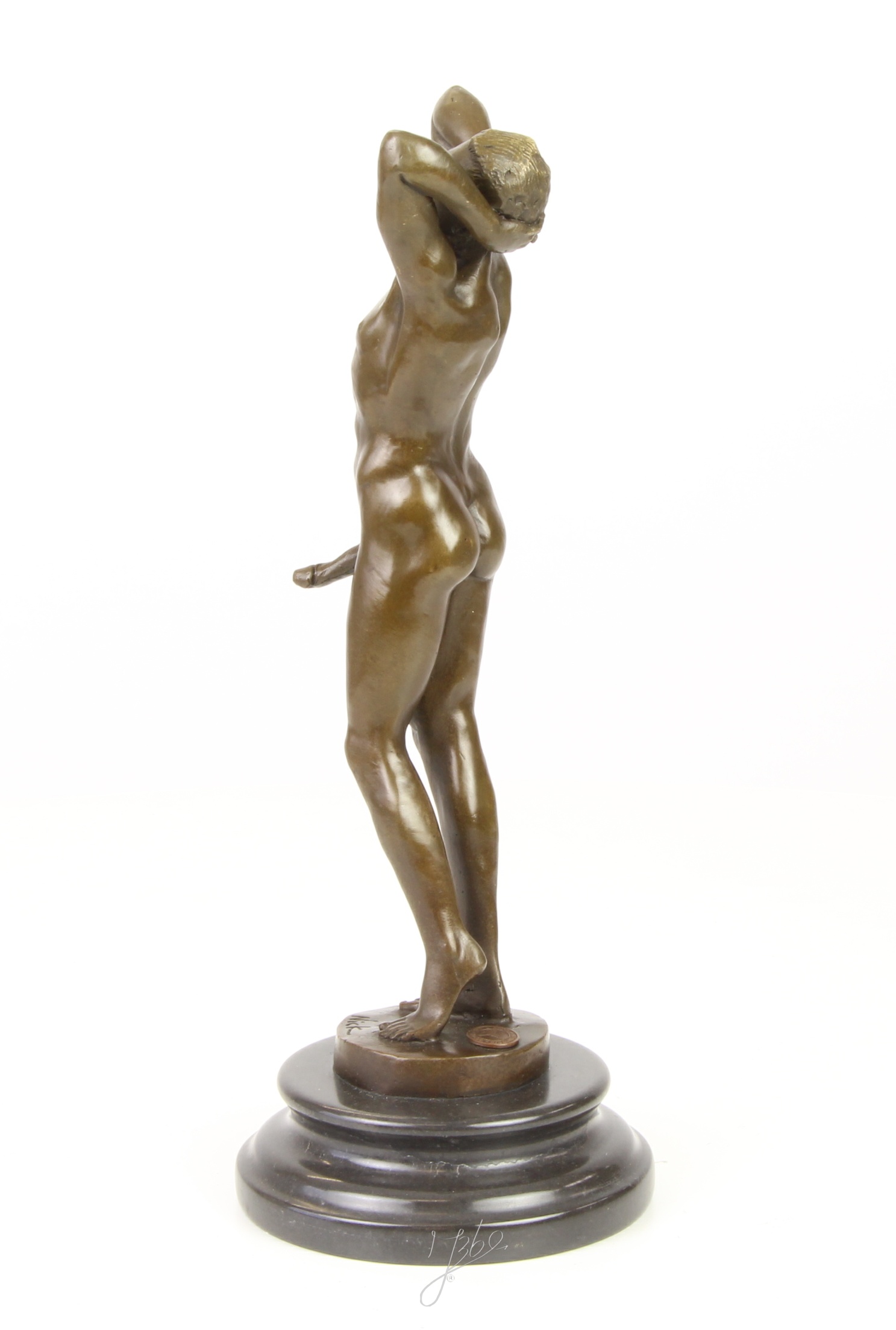 Handgefertigte Bronze Männerstatue Unbekleideter Mann in Bronzeskulptur 7