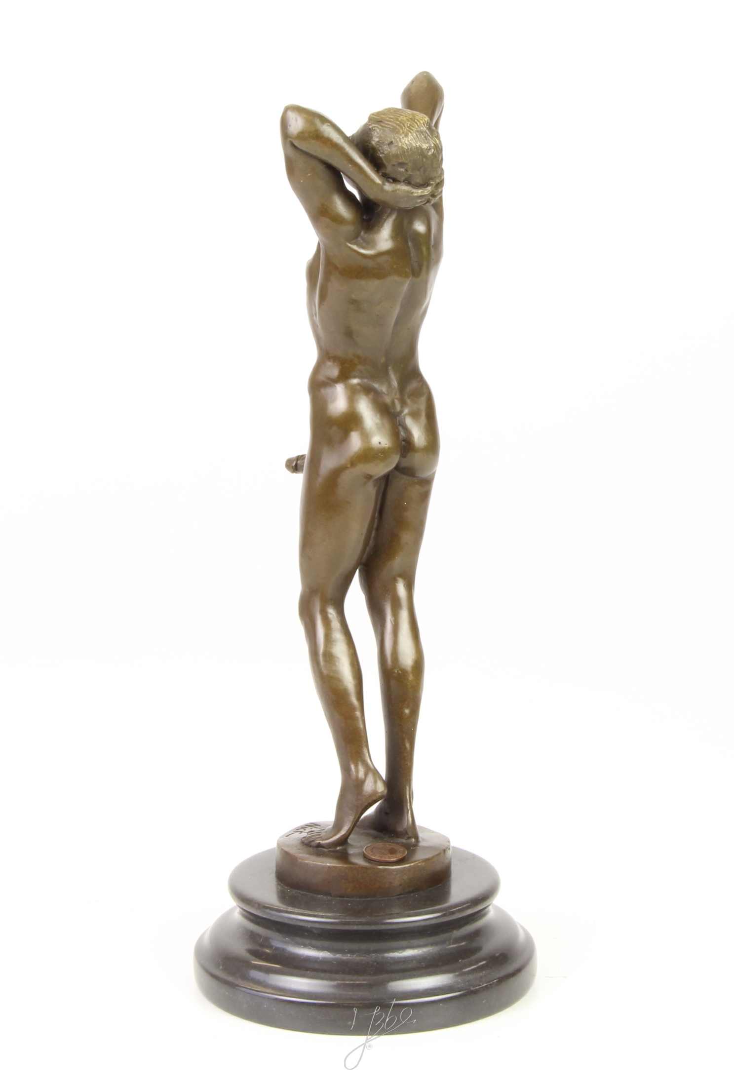 Handgefertigte Bronze Männerstatue Unbekleideter Mann in Bronzeskulptur 5