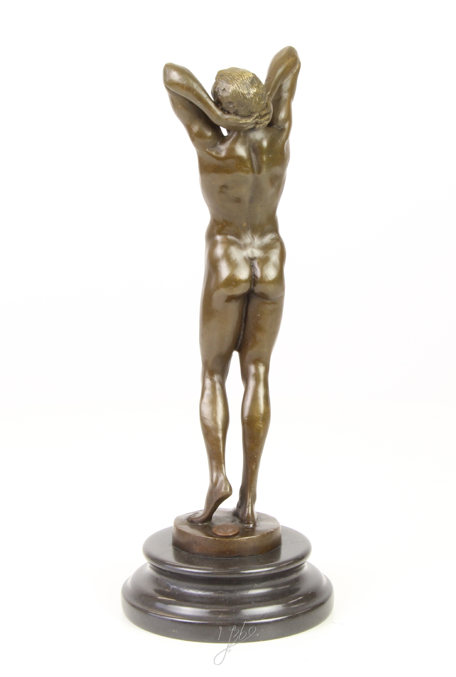 Handgefertigte Bronze Männerstatue Unbekleideter Mann in Bronzeskulptur 4