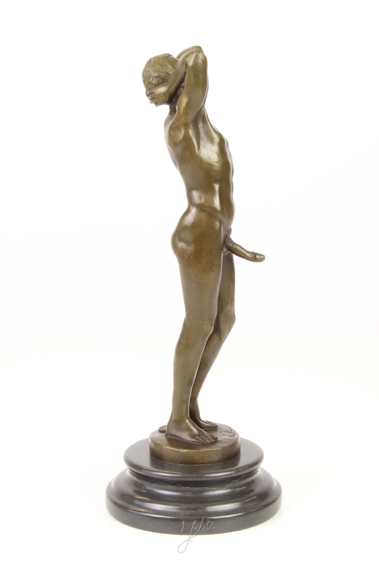 Handgefertigte Bronze Männerstatue Unbekleideter Mann in Bronzeskulptur 13