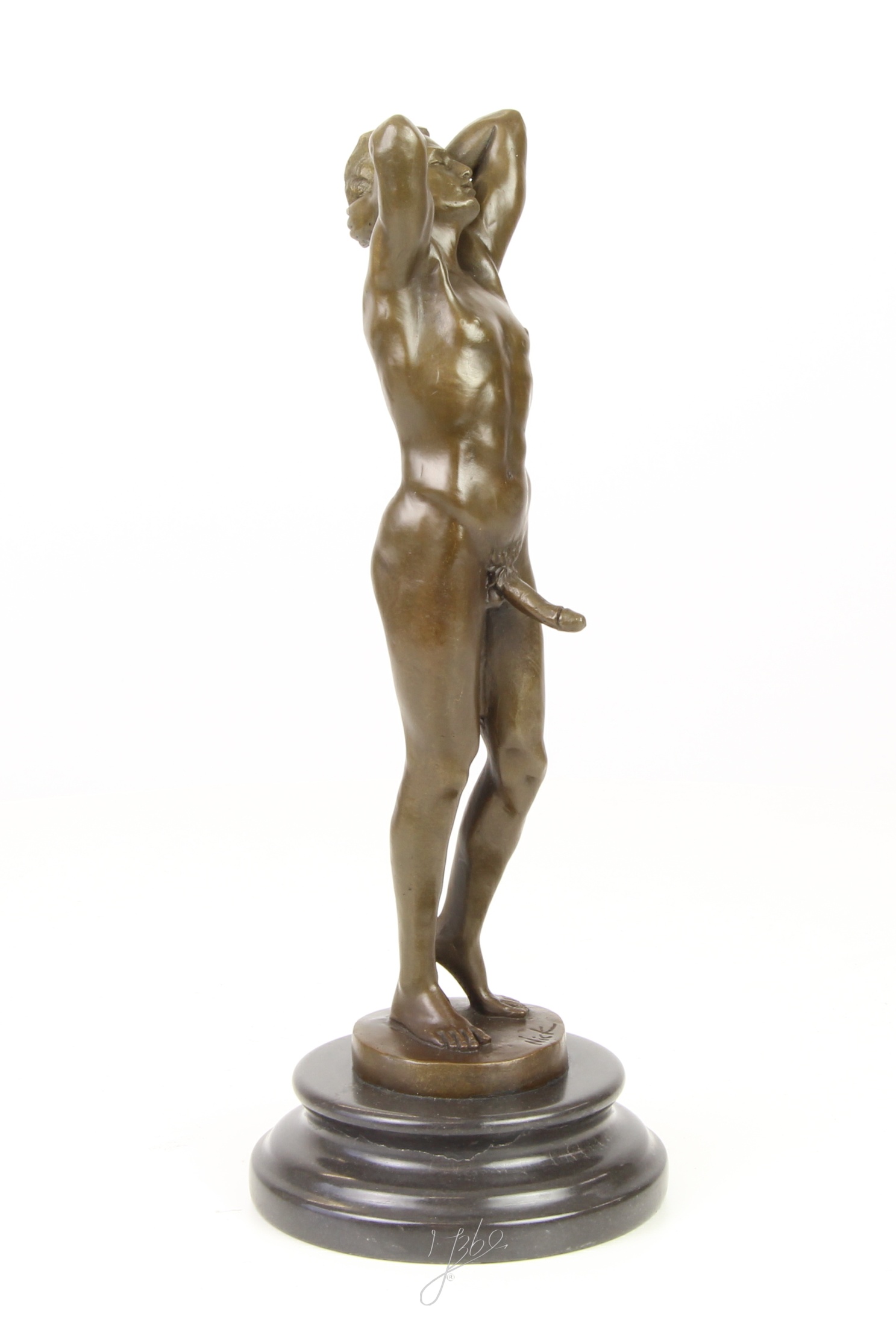 Handgefertigte Bronze Männerstatue Unbekleideter Mann in Bronzeskulptur 14