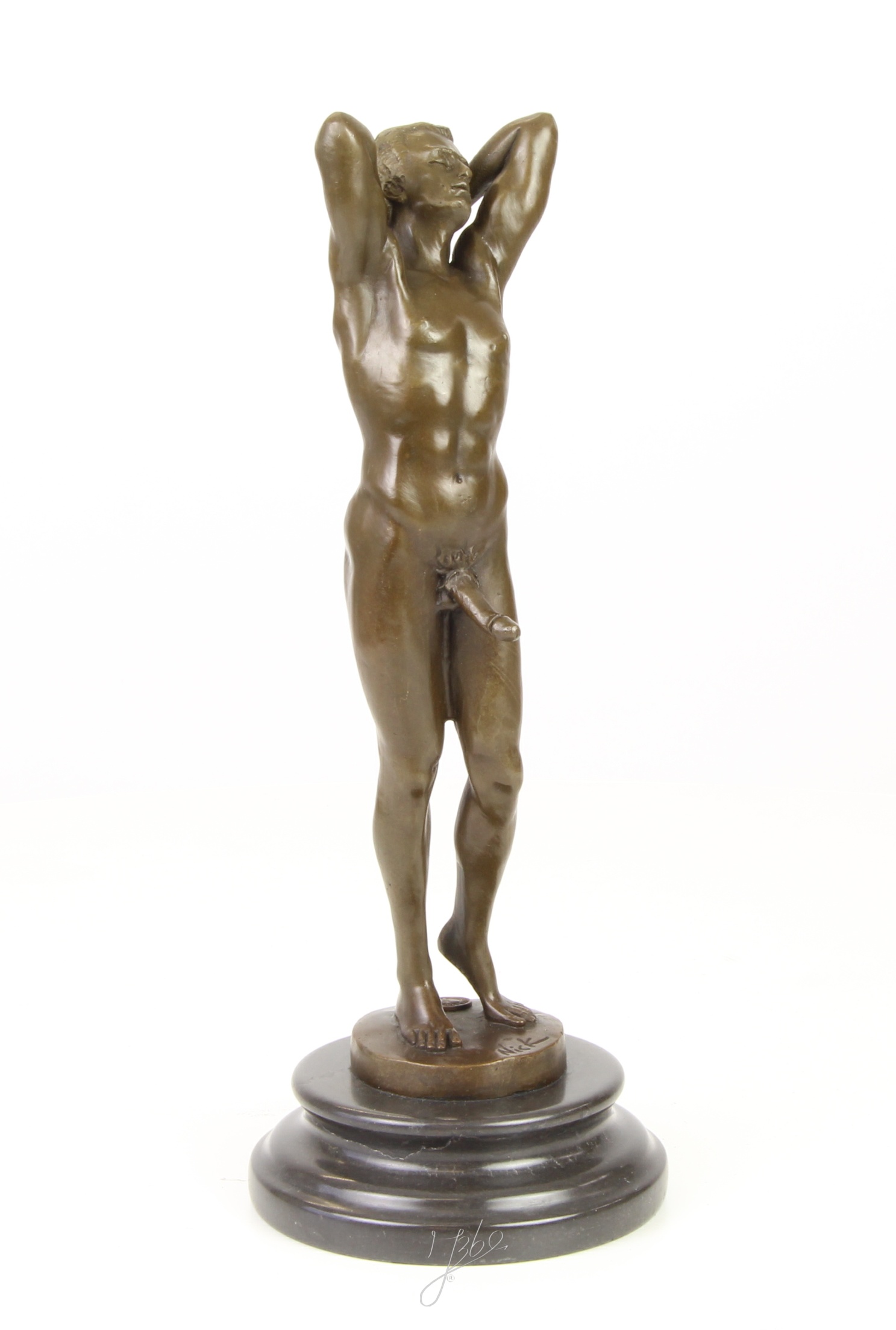 Handgefertigte Bronze Männerstatue Unbekleideter Mann in Bronzeskulptur 15