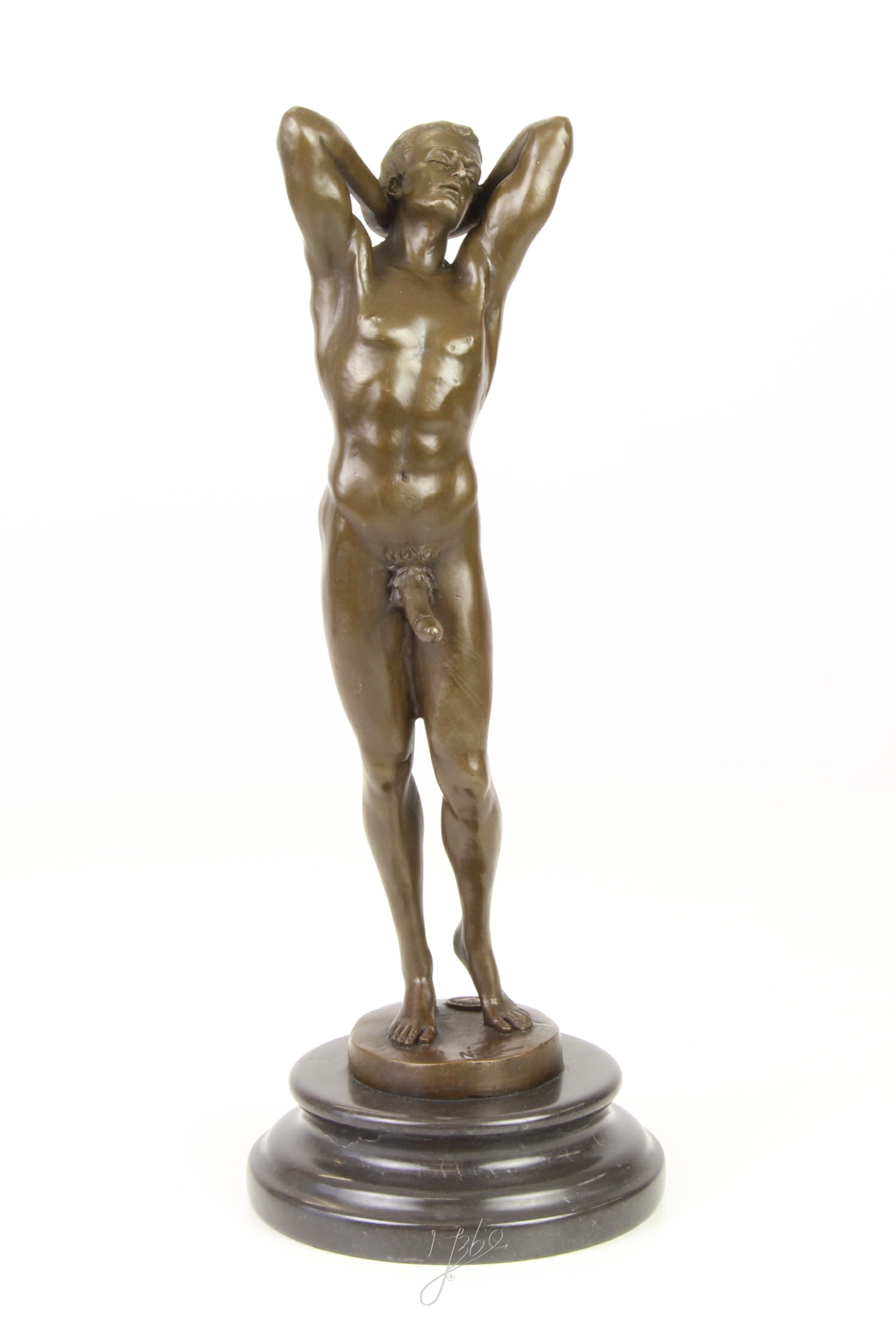 Handgefertigte Bronze Männerstatue Unbekleideter Mann in Bronzeskulptur 17
