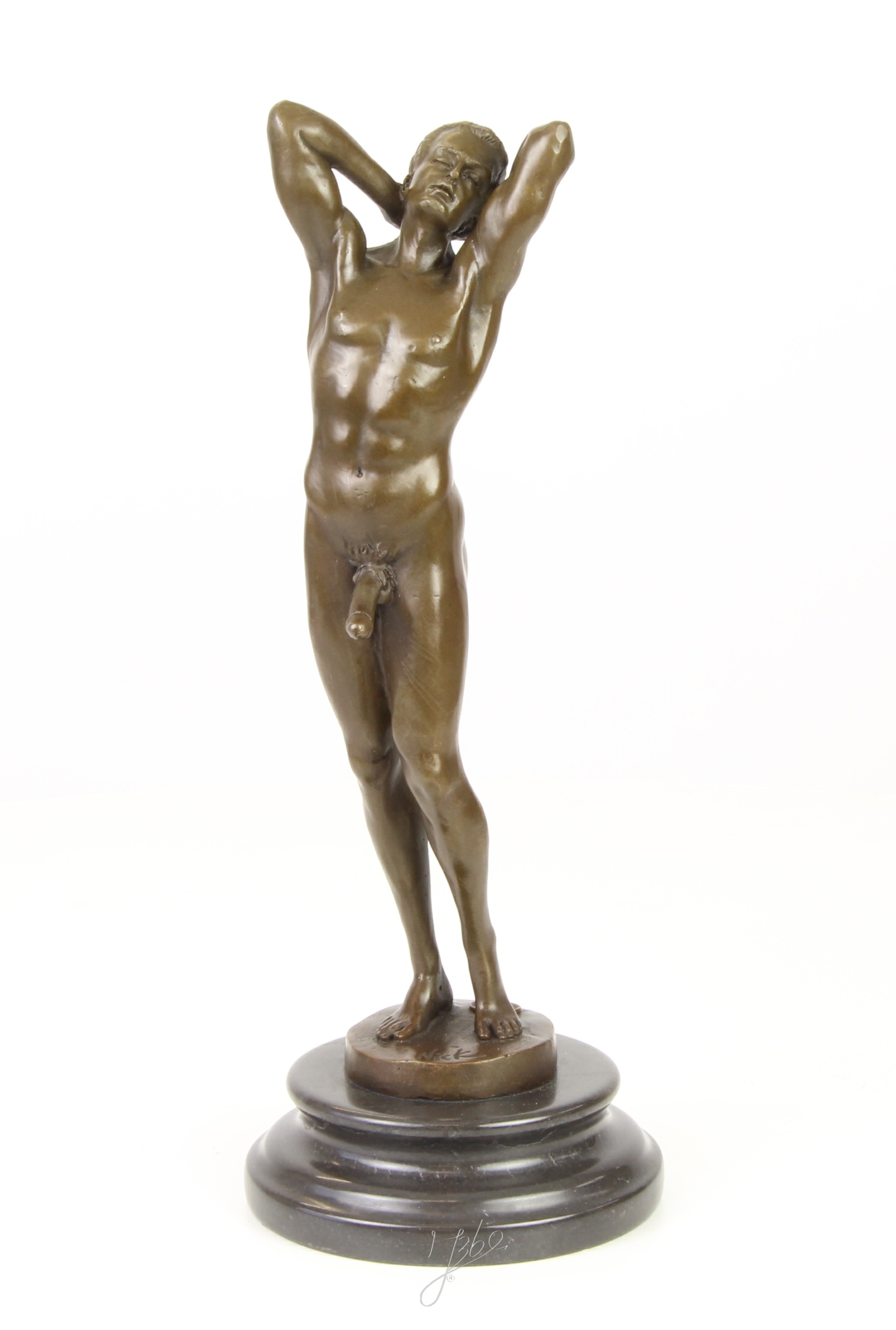 Handgefertigte Bronze Männerstatue Unbekleideter Mann in Bronzeskulptur 16