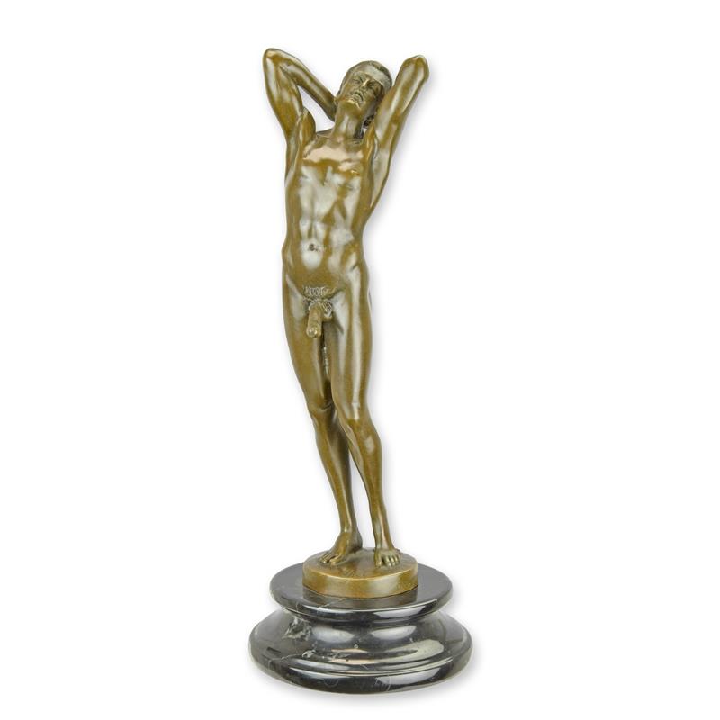 Handgefertigte Bronze Männerstatue Unbekleideter Mann in Bronzeskulptur 2