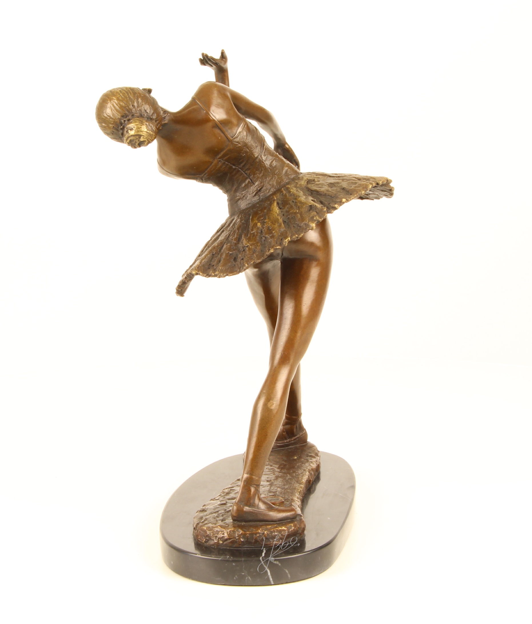 Elegante Bronze Ballerina Skulptur Detaillierte Tänzerin im Tutu 4