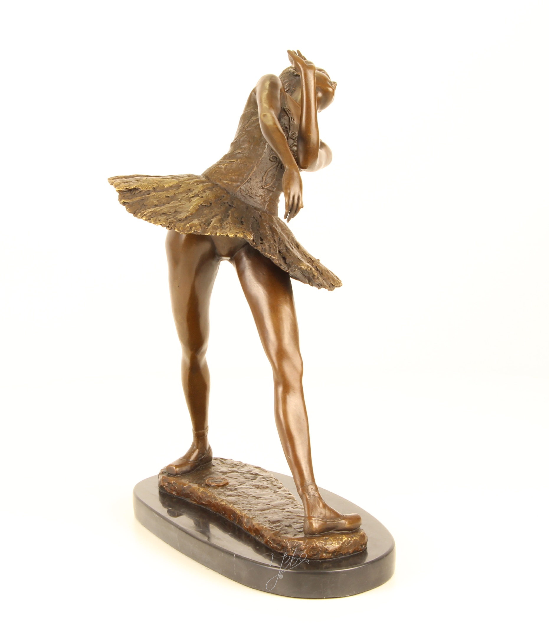 Elegante Bronze Ballerina Skulptur Detaillierte Tänzerin im Tutu 16