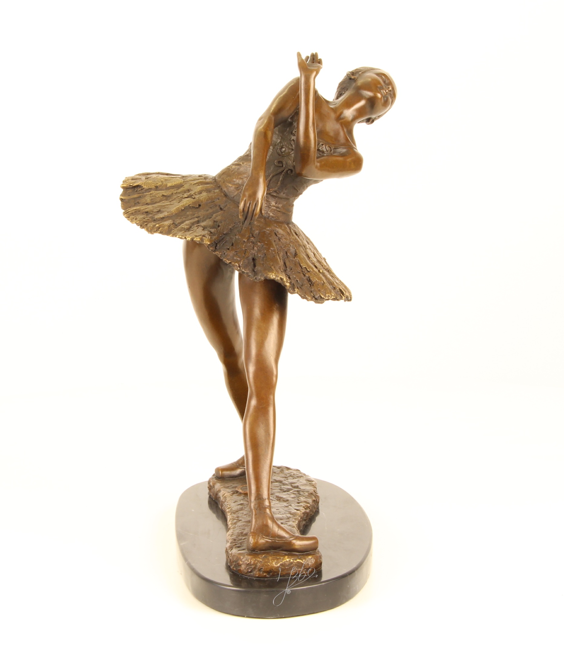 Elegante Bronze Ballerina Skulptur Detaillierte Tänzerin im Tutu 15