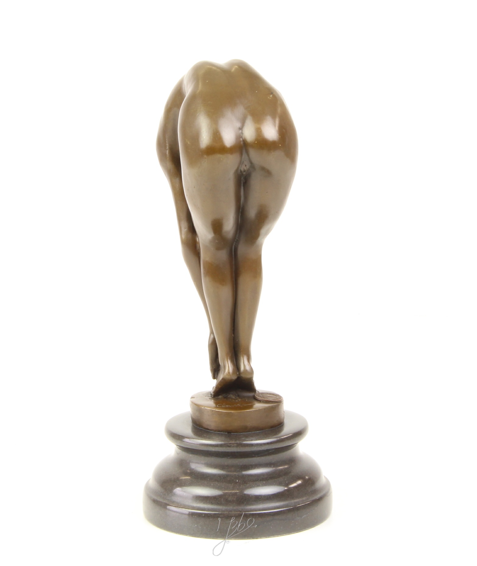 Elegante Bronzefigur Frau Detaillierte Skulptur einer Biegenden Schönheit 7