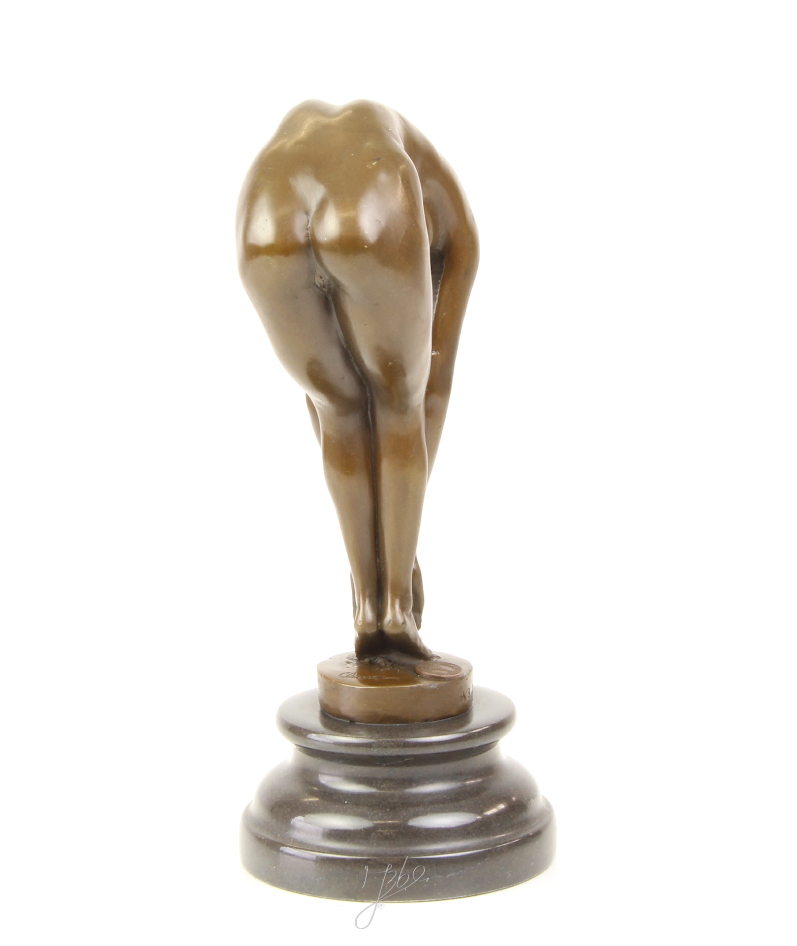 Elegante Bronzefigur Frau Detaillierte Skulptur einer Biegenden Schönheit 5