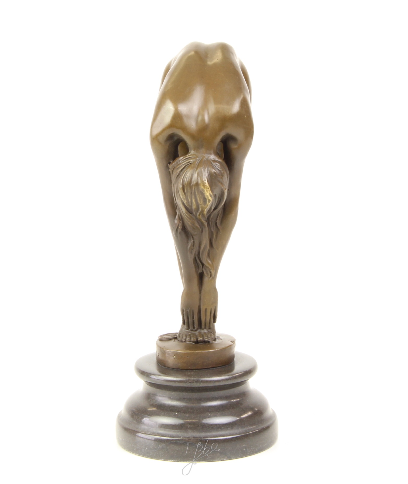 Elegante Bronzefigur Frau Detaillierte Skulptur einer Biegenden Schönheit 14