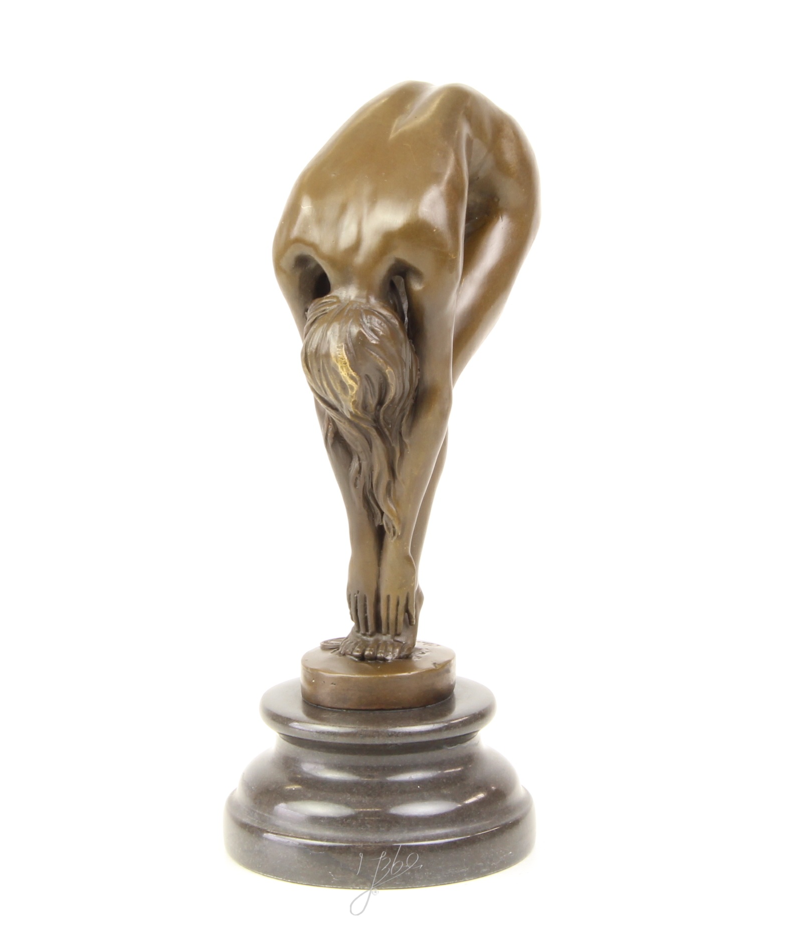 Elegante Bronzefigur Frau Detaillierte Skulptur einer Biegenden Schönheit 16
