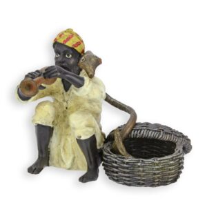Exquisite Bronze Schlangenbeschwörer Skulptur  Sitzende Meisterwerk Statue