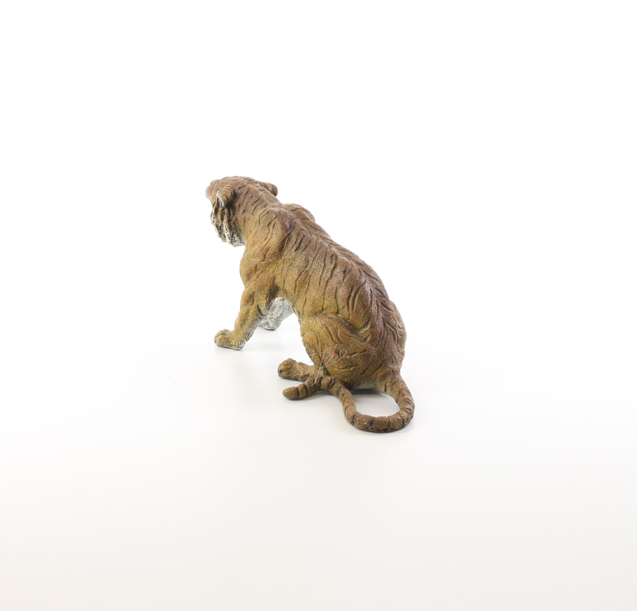 Exquisite Bronze Tiger Skulptur sitzende Tigerfigur mit offenem Maul 11