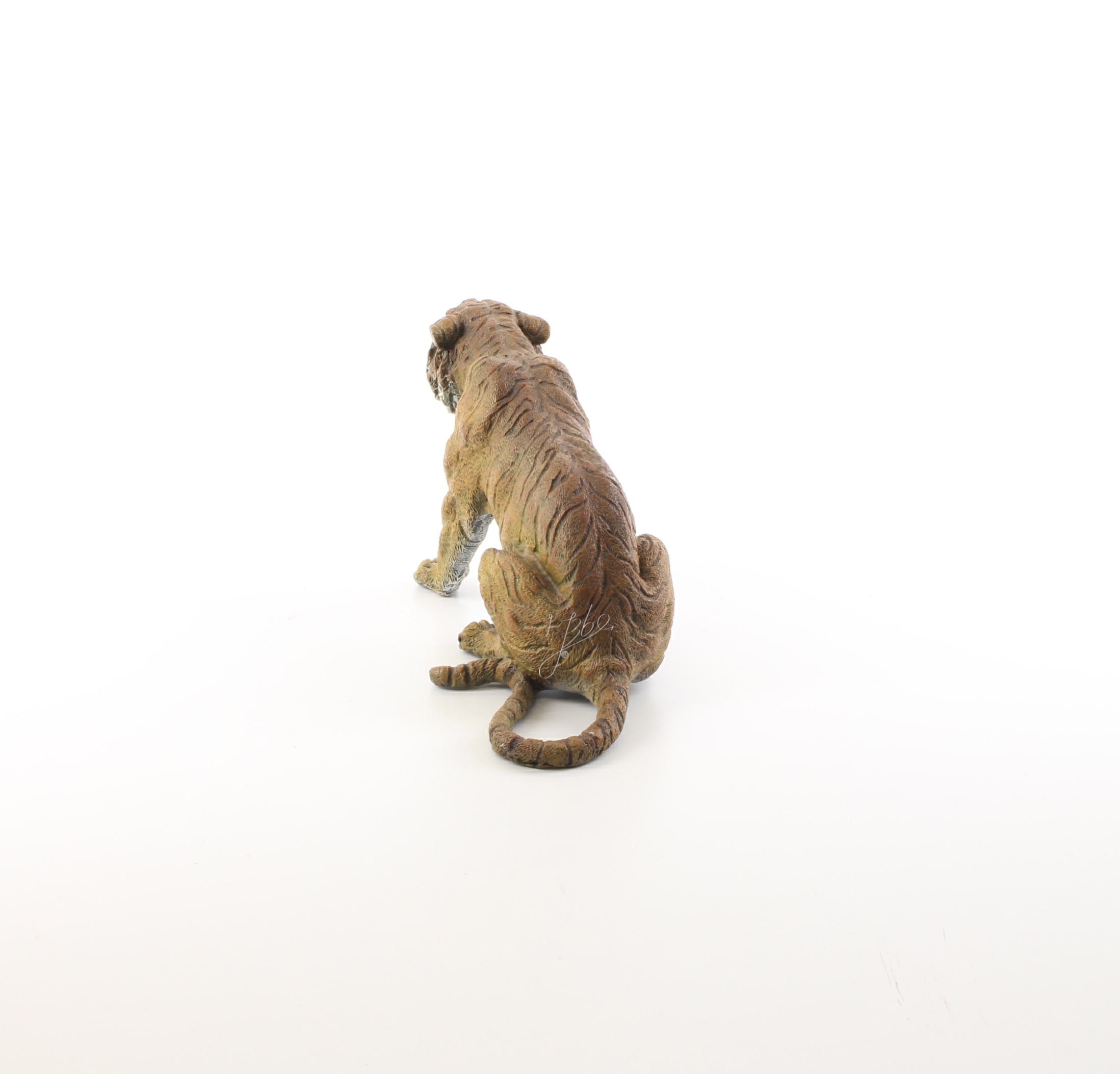 Exquisite Bronze Tiger Skulptur sitzende Tigerfigur mit offenem Maul 9
