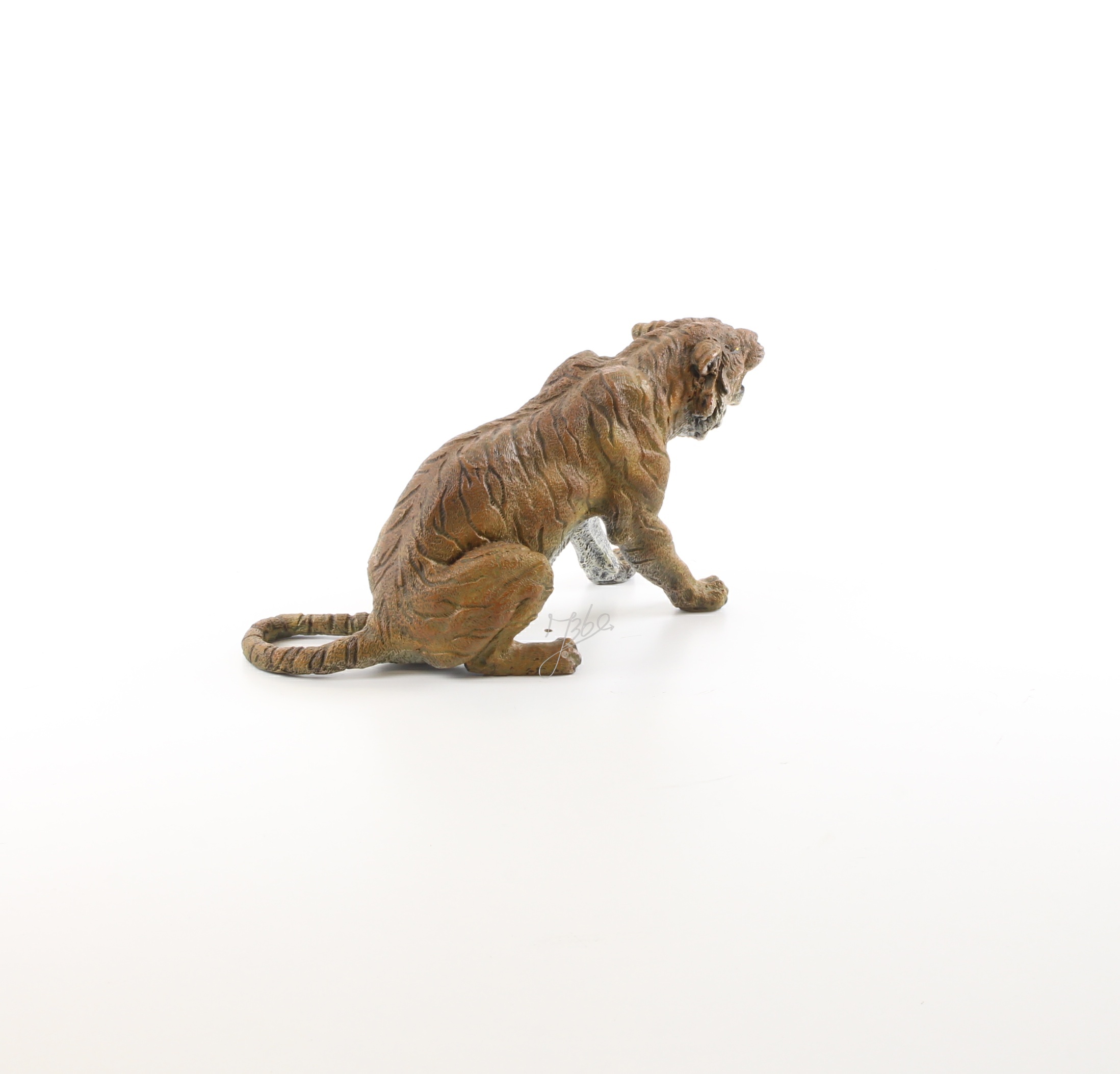 Exquisite Bronze Tiger Skulptur sitzende Tigerfigur mit offenem Maul 10