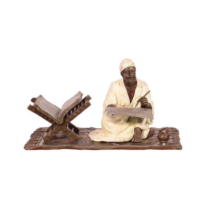 Handgefertigte Bronze Koran Schreiber Skulptur Traditionelle Kunst 2