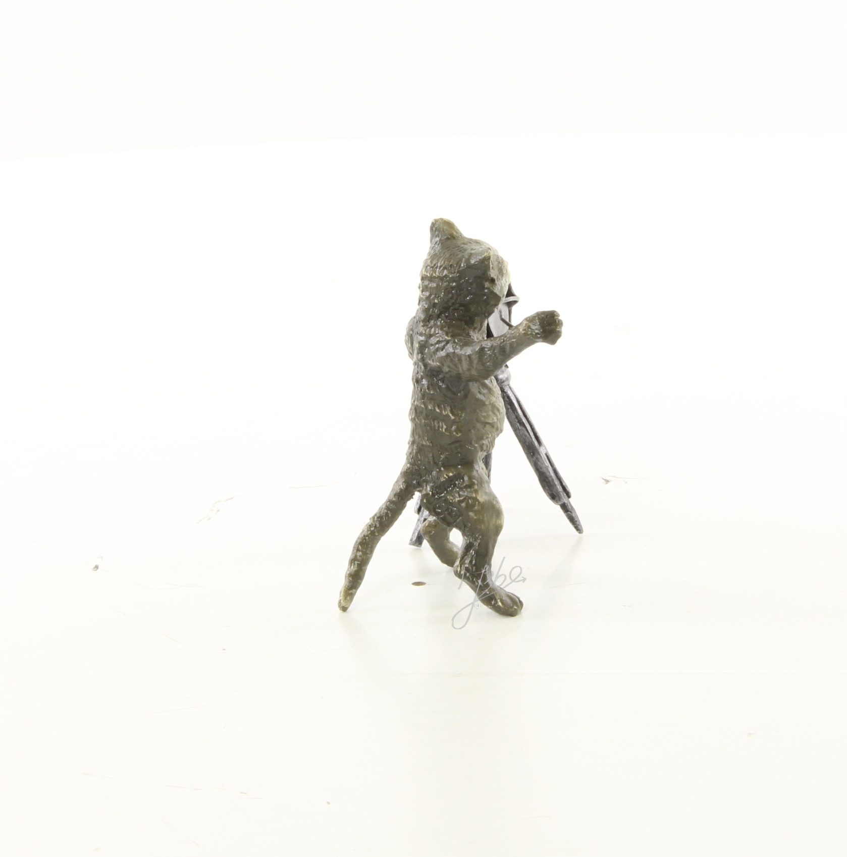 Kreative Bronze Katzenfotograf Skulptur mit Kamera Einzigartig Dekorativ 14