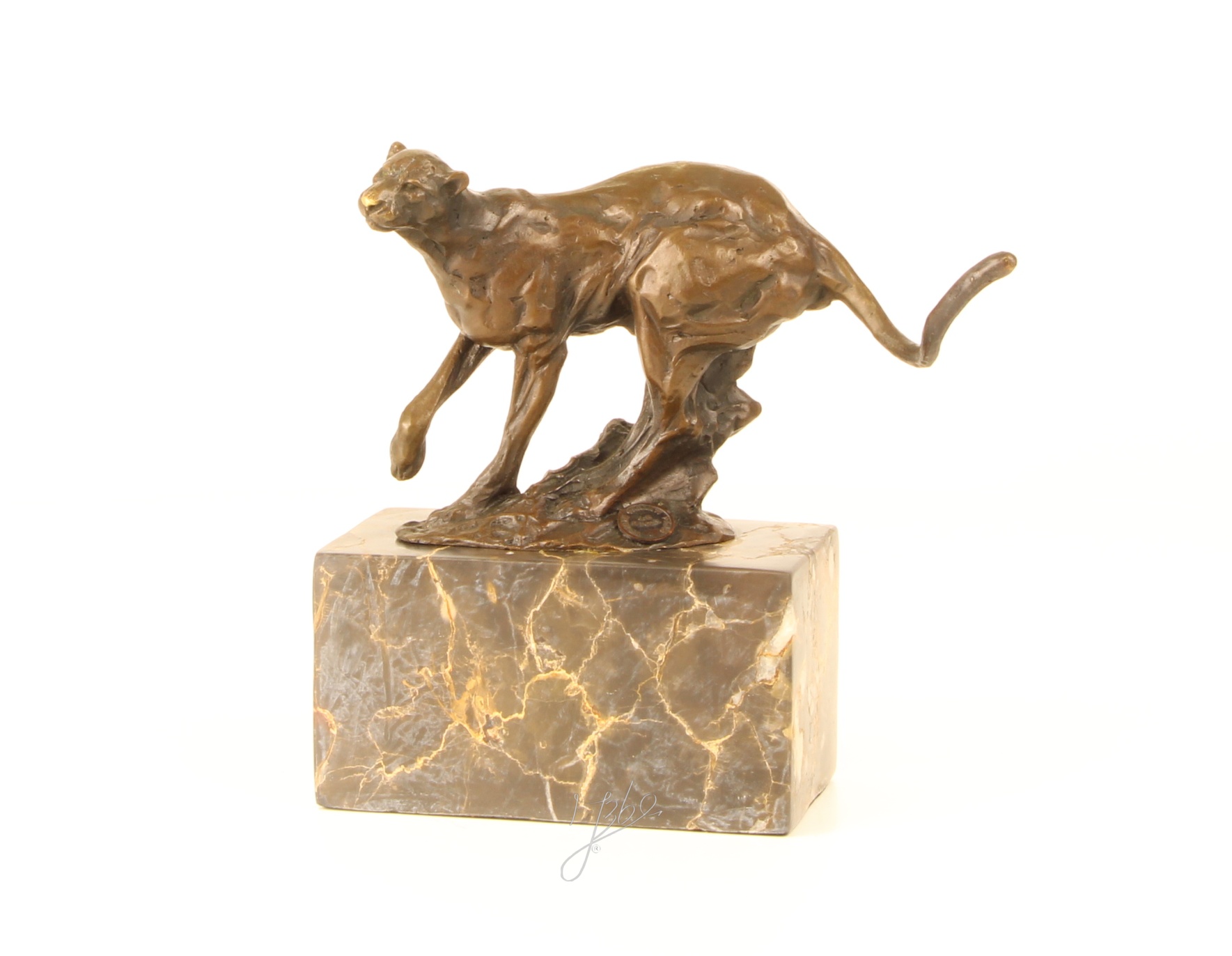 Elegante Bronzeskulptur eines laufenden Gepards Exquisite Kunst 3