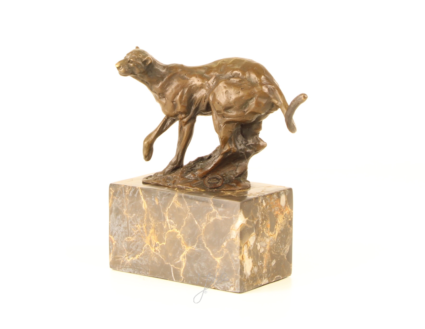 Elegante Bronzeskulptur eines laufenden Gepards Exquisite Kunst 4