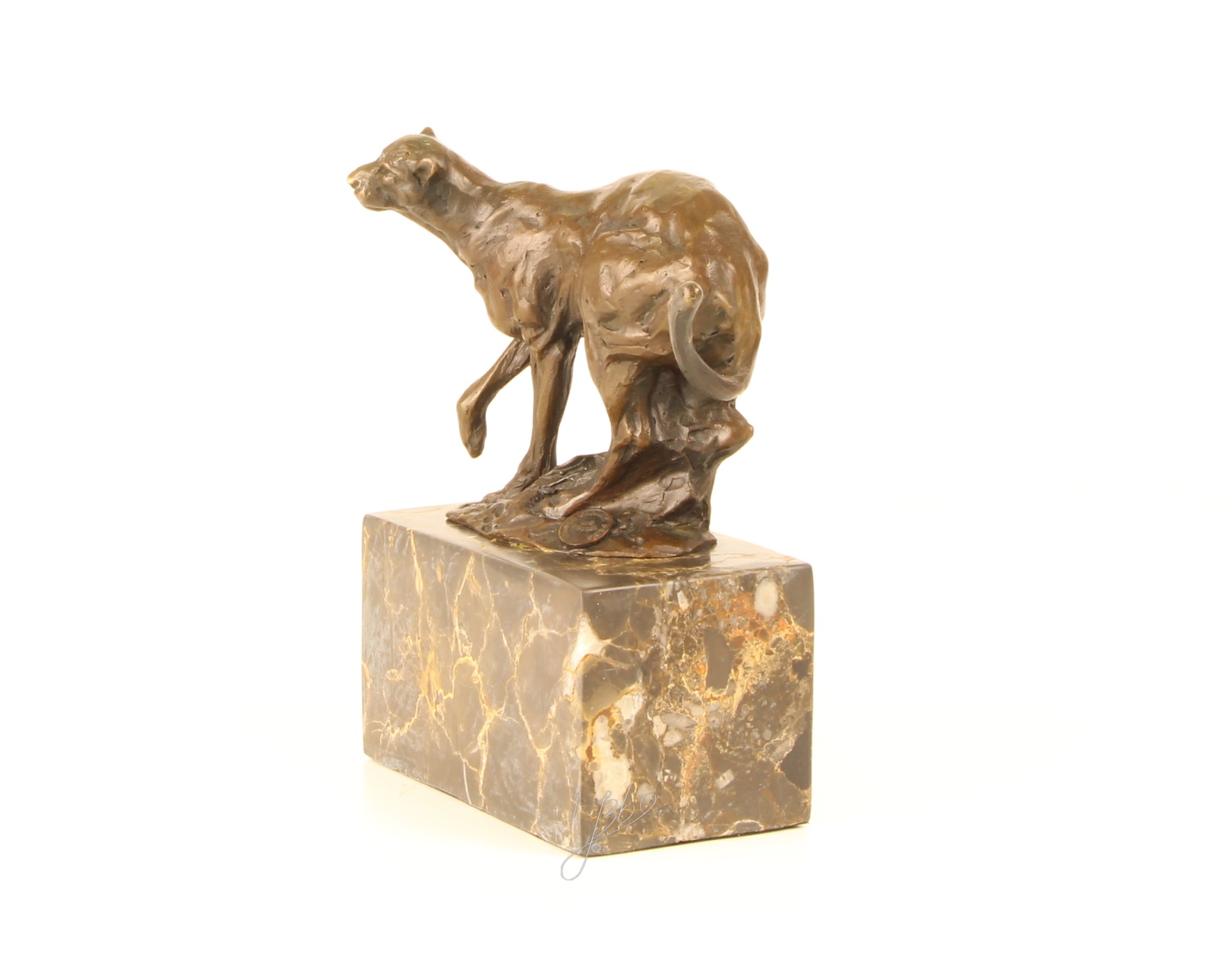 Elegante Bronzeskulptur eines laufenden Gepards Exquisite Kunst 6
