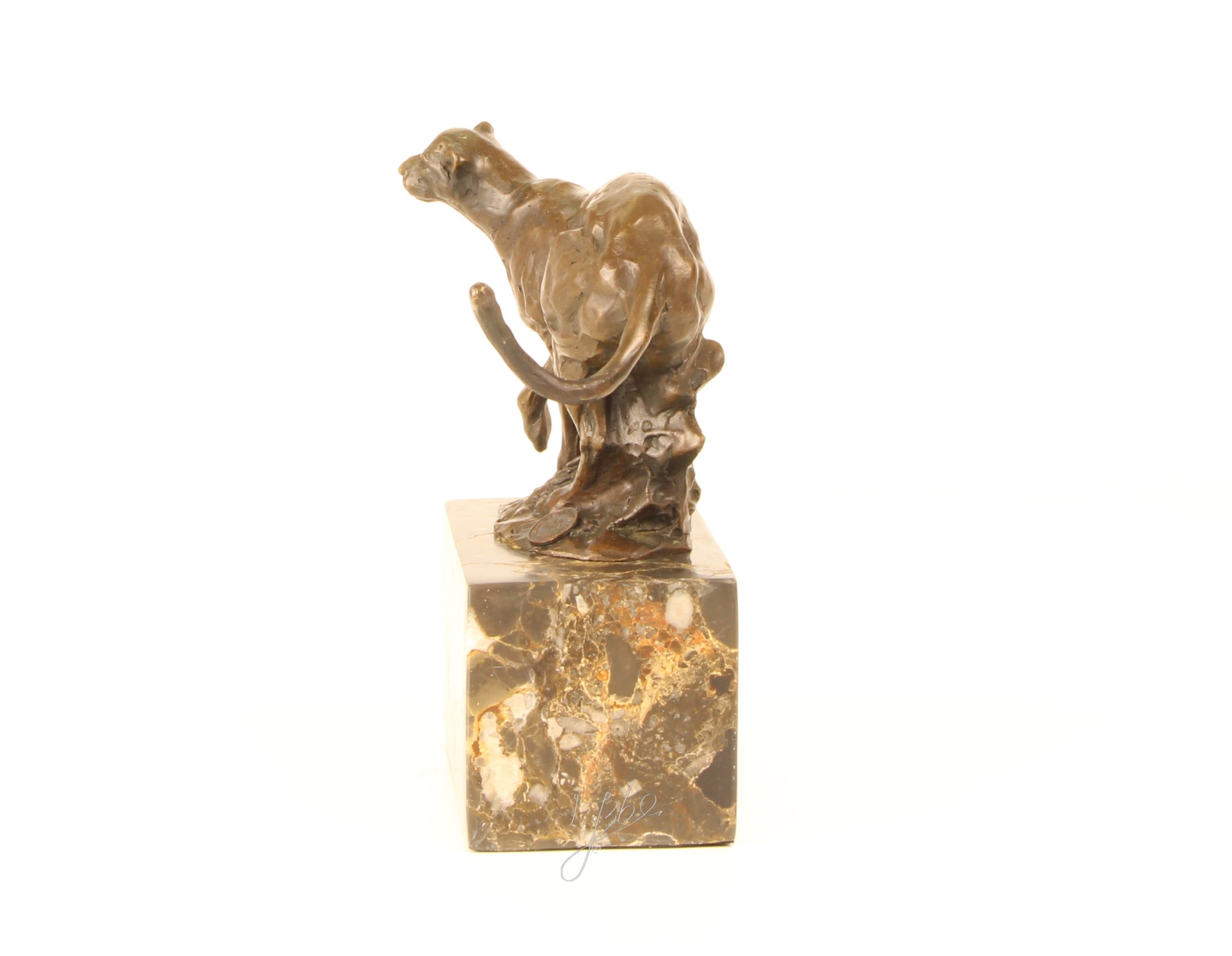 Elegante Bronzeskulptur eines laufenden Gepards Exquisite Kunst 5