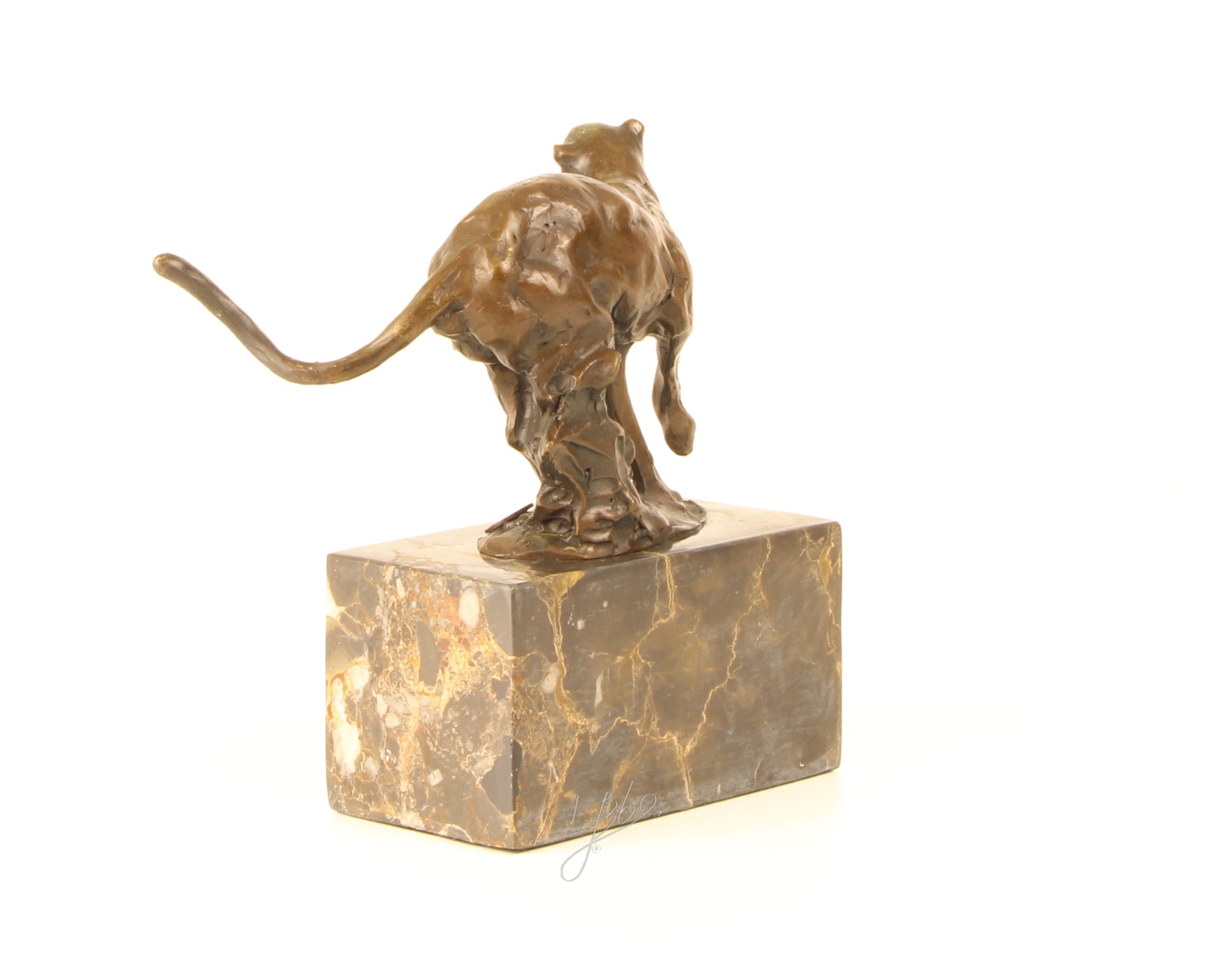 Elegante Bronzeskulptur eines laufenden Gepards Exquisite Kunst 8