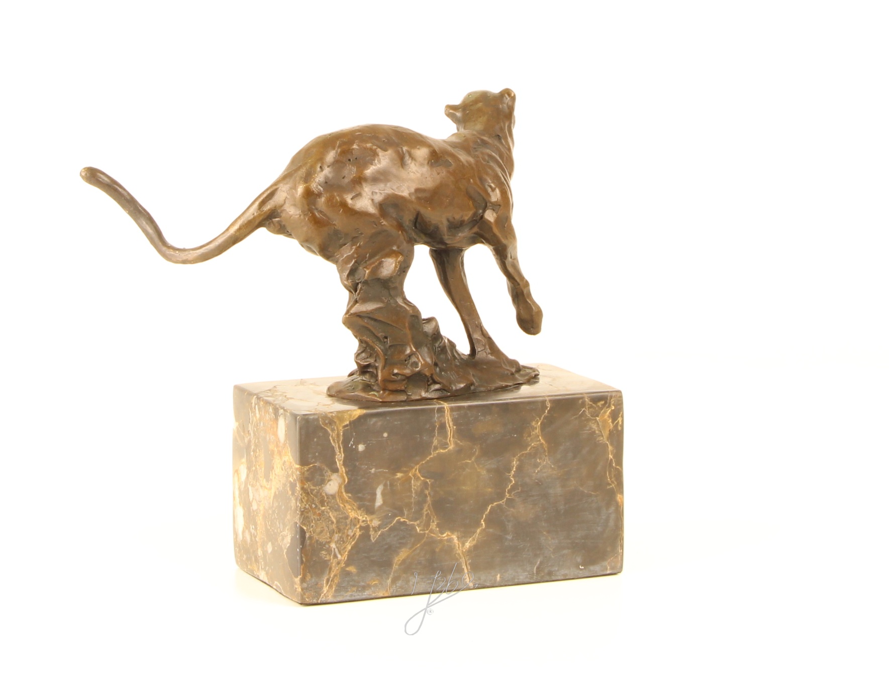 Elegante Bronzeskulptur eines laufenden Gepards Exquisite Kunst 9