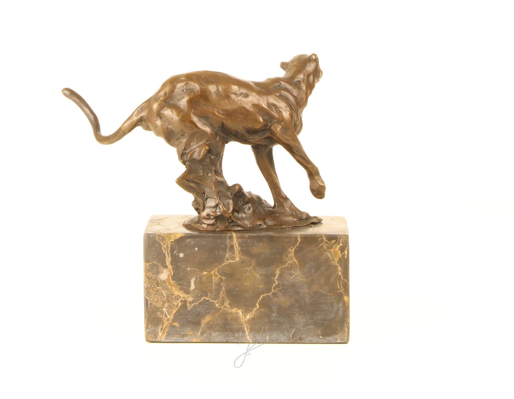 Elegante Bronzeskulptur eines laufenden Gepards Exquisite Kunst 12