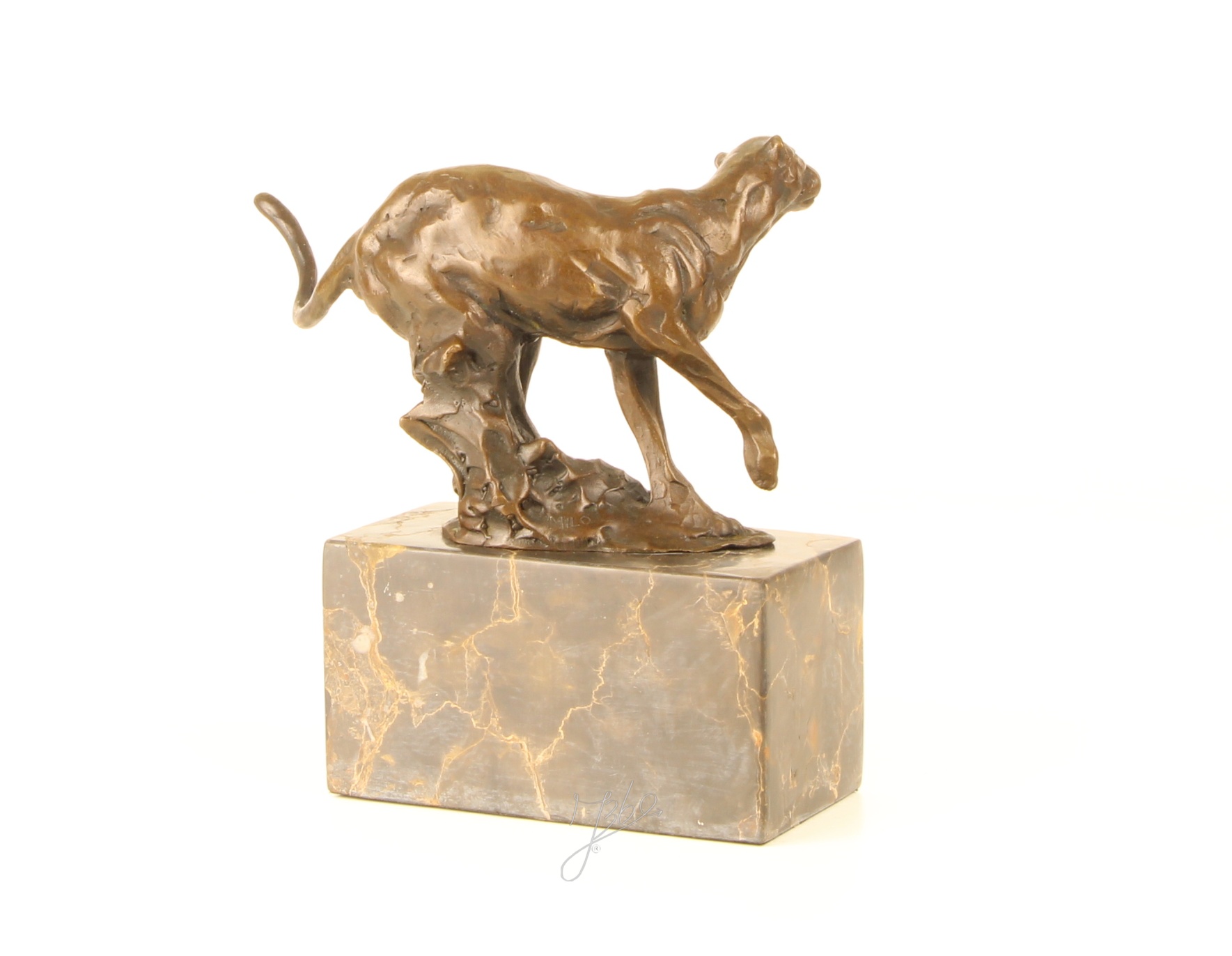 Elegante Bronzeskulptur eines laufenden Gepards Exquisite Kunst 11