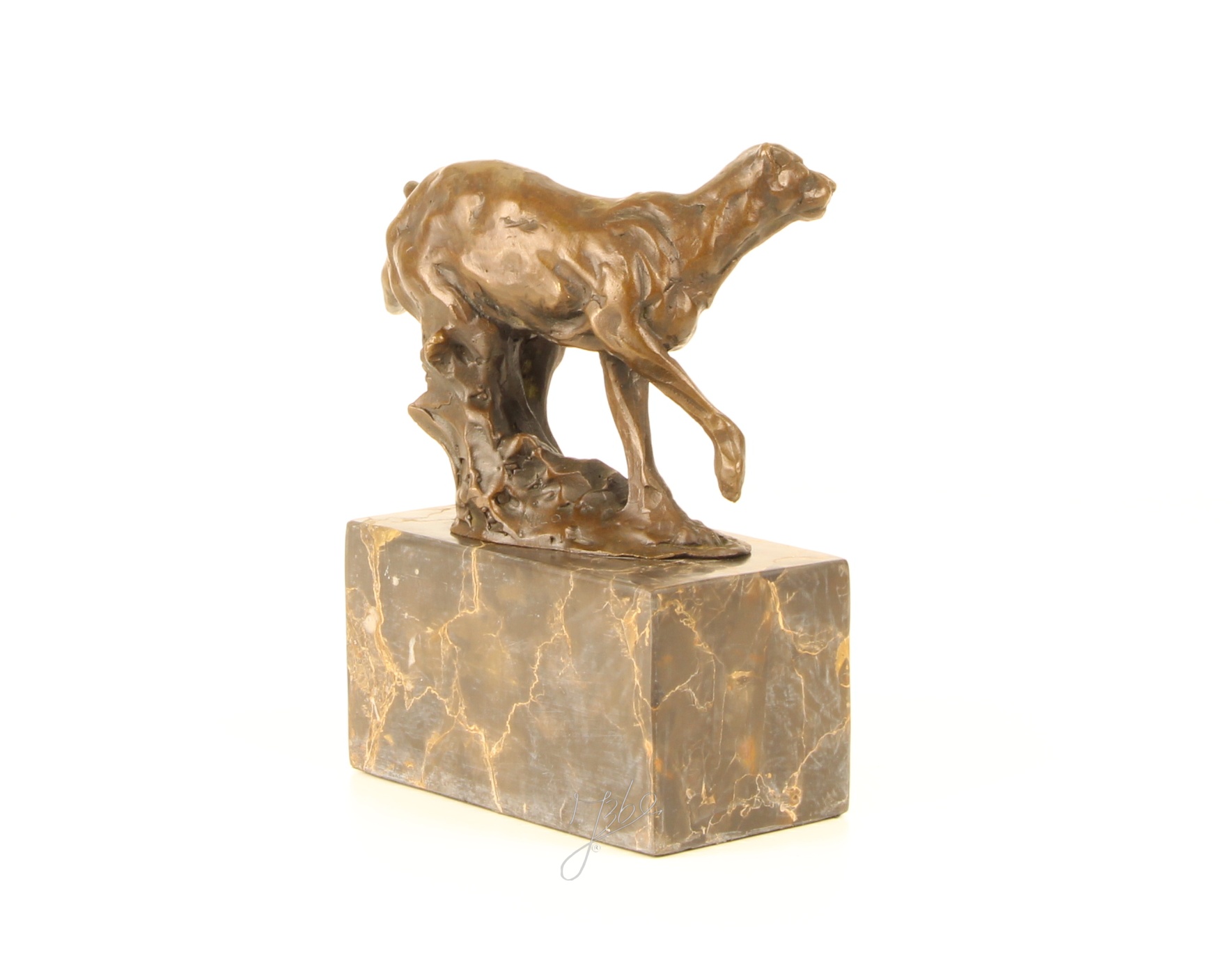 Elegante Bronzeskulptur eines laufenden Gepards Exquisite Kunst 10