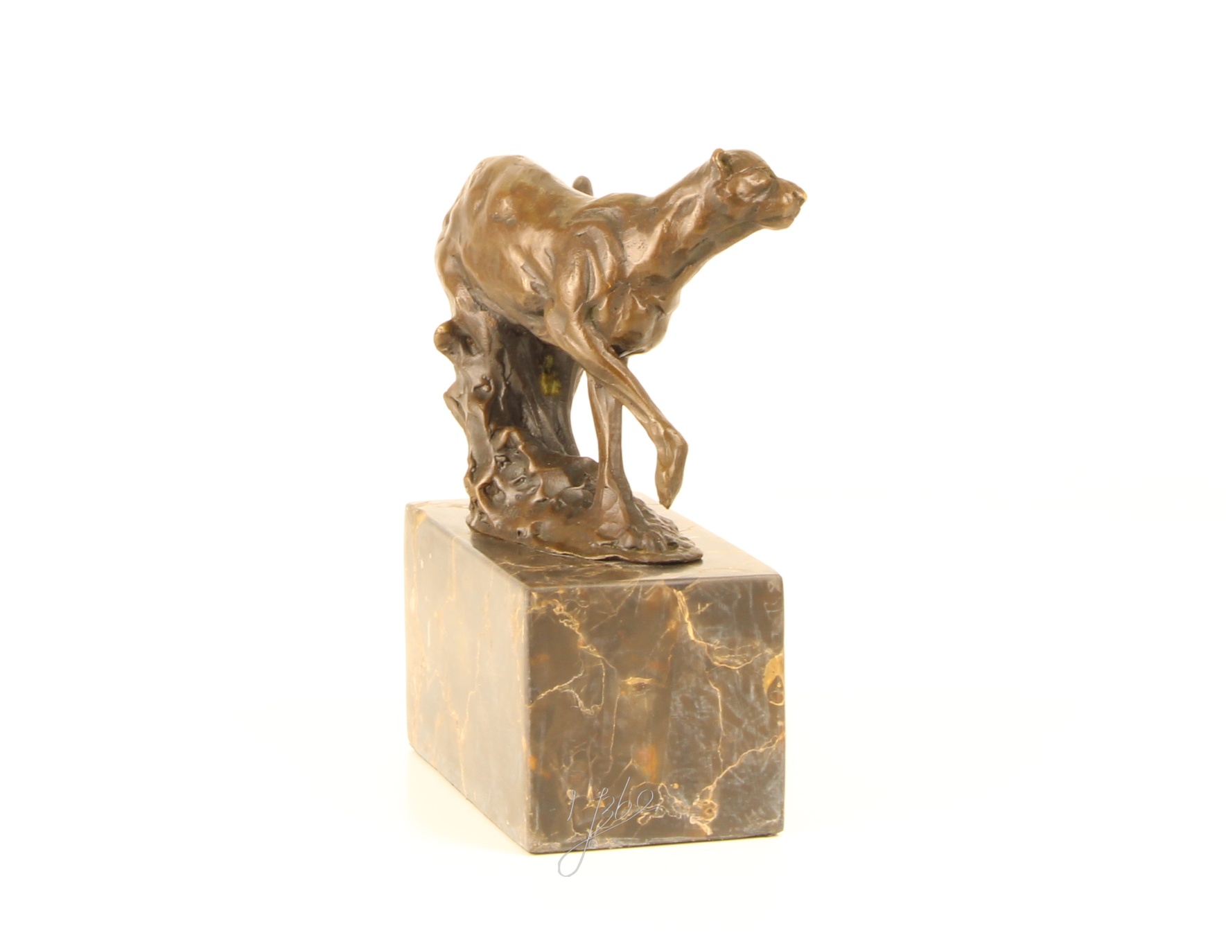 Elegante Bronzeskulptur eines laufenden Gepards Exquisite Kunst 14