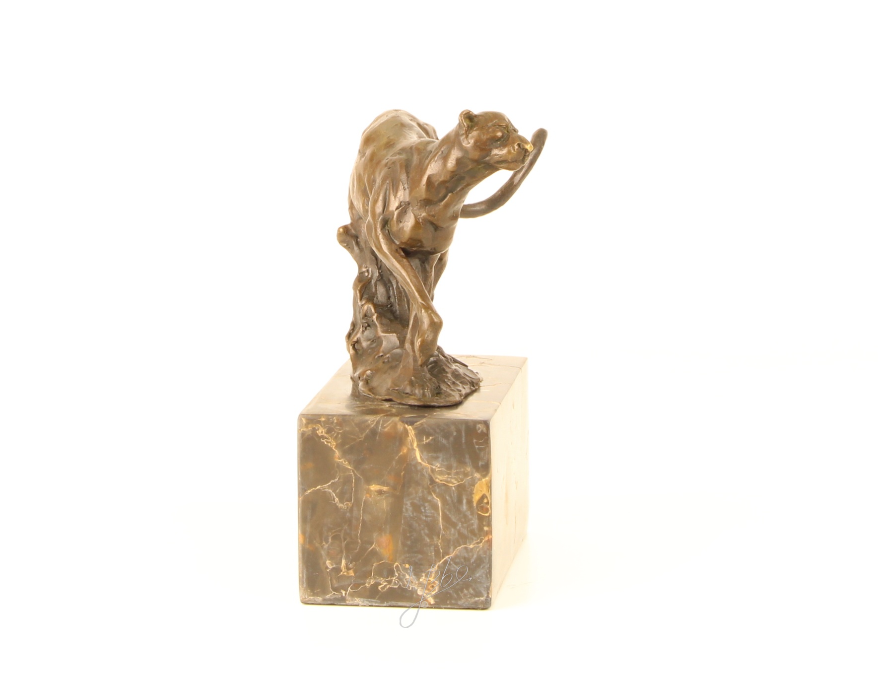 Elegante Bronzeskulptur eines laufenden Gepards Exquisite Kunst 13