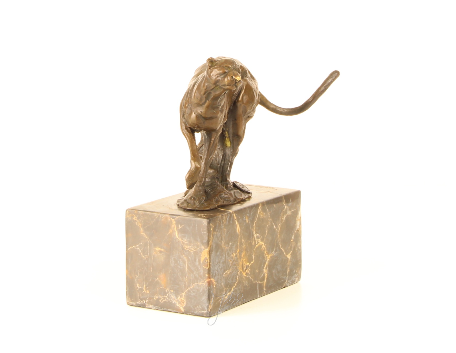 Elegante Bronzeskulptur eines laufenden Gepards Exquisite Kunst 16