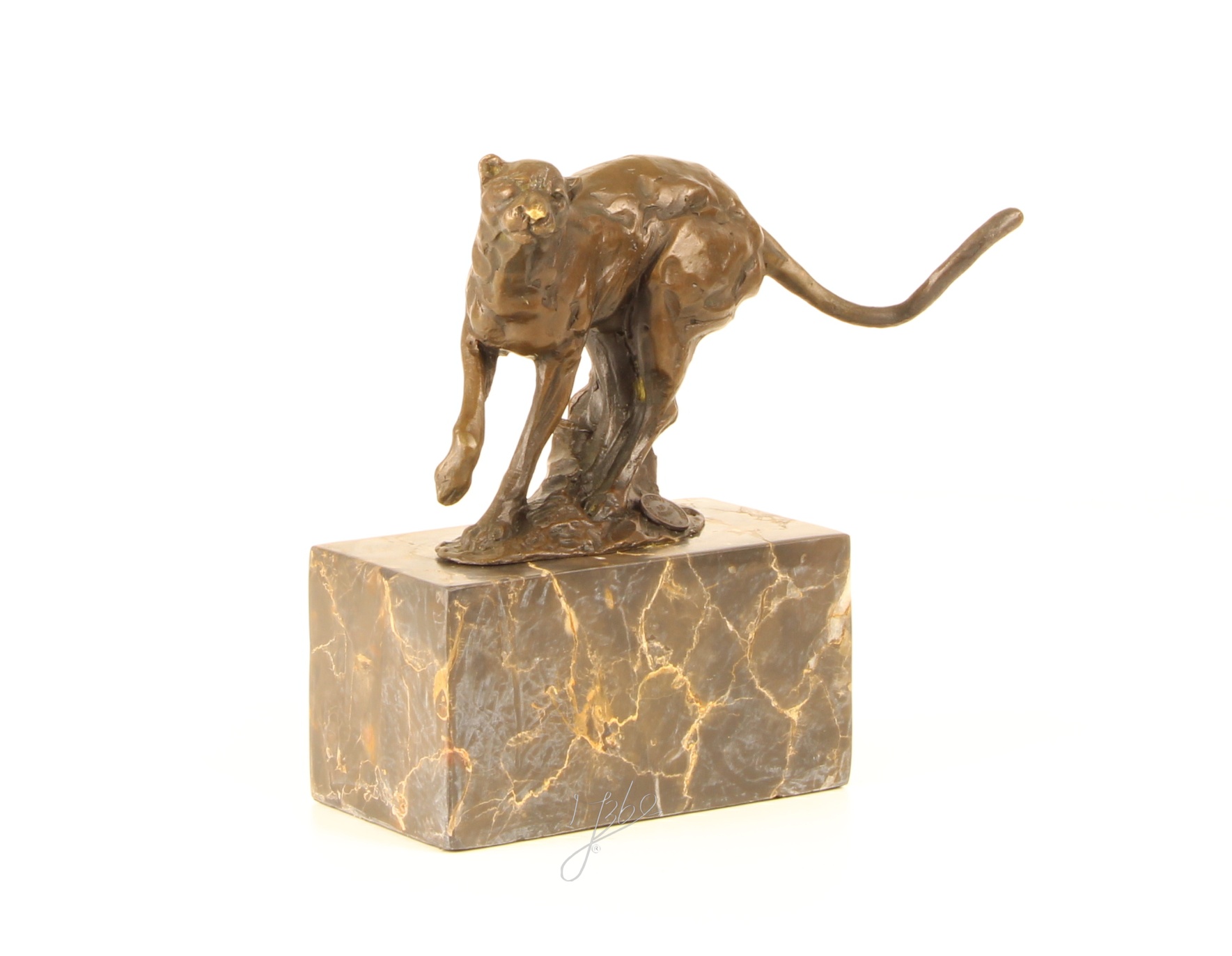 Elegante Bronzeskulptur eines laufenden Gepards Exquisite Kunst 15