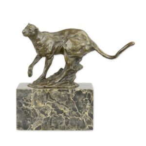 Elegante Bronzeskulptur eines laufenden Gepards  Exquisite Kunst