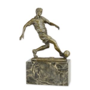 Dynamische Bronzefußballspieler Statue Elegante Skulptur für Sammler