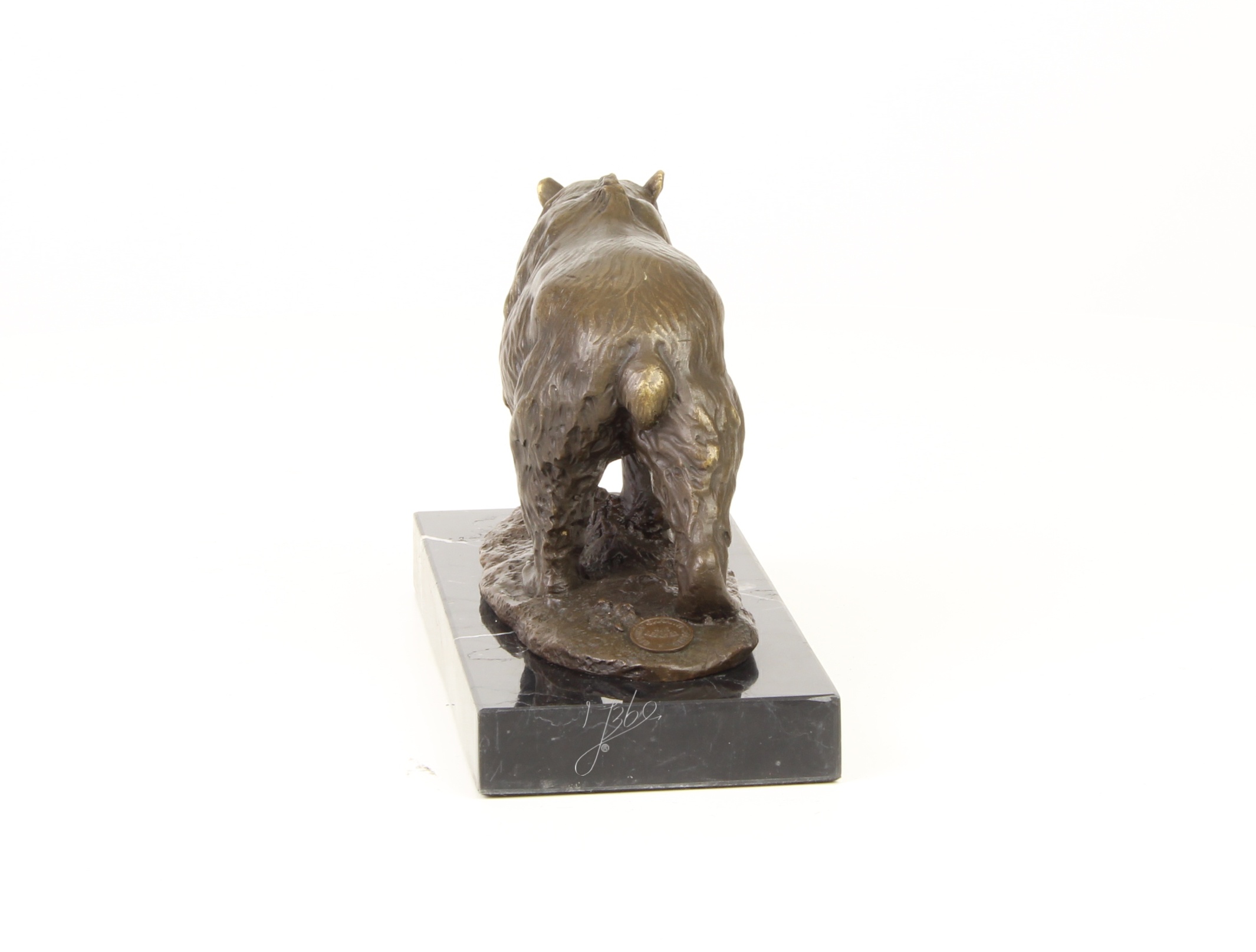 Handgefertigte Bronze Bärenskulptur Grizzlybär mit Fisch Statue 13