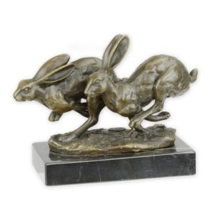 Hochwertige Bronze Hasenskulptur Springende Hasen für Ihr Zuhause