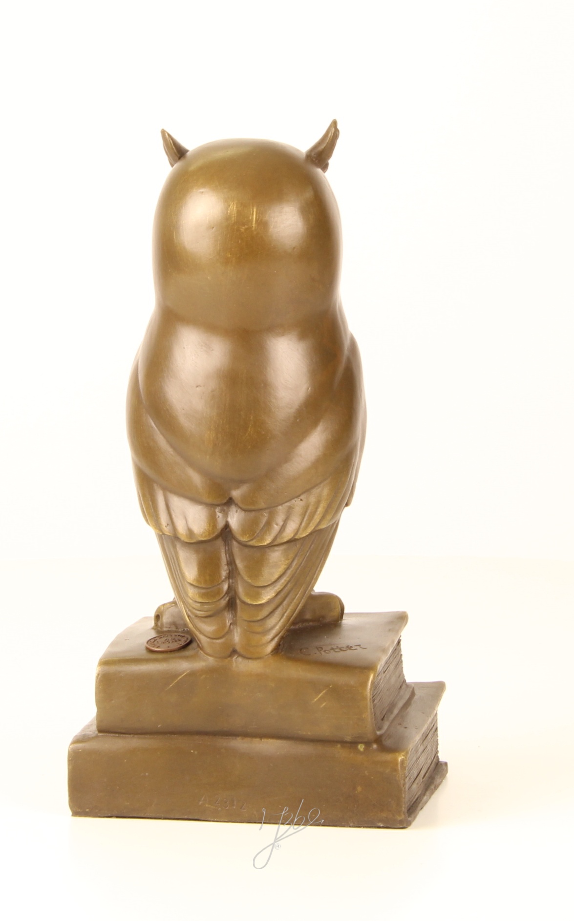 Edle Bronze Eulenskulptur Weise Eule auf Büchern entdecken 11