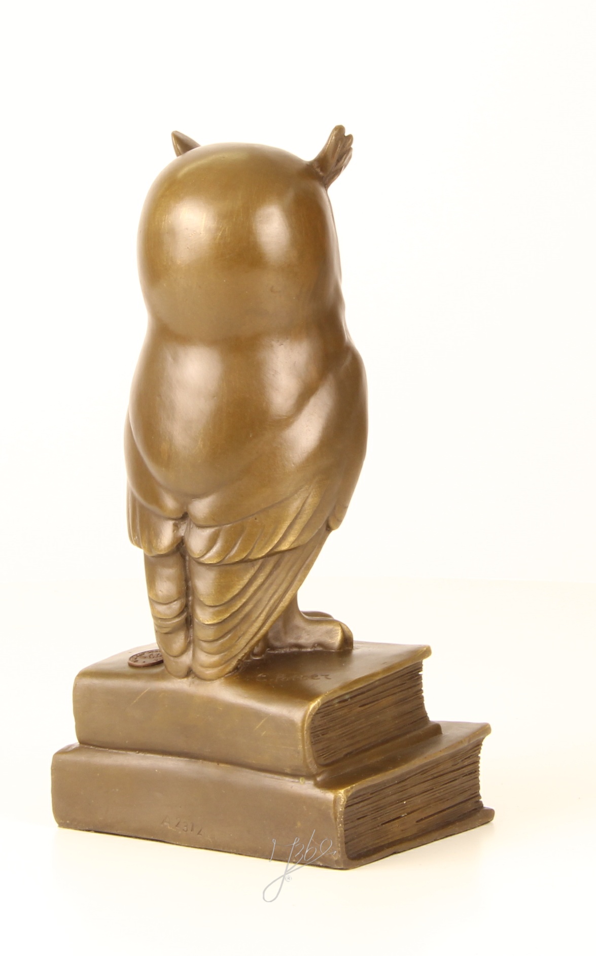 Edle Bronze Eulenskulptur Weise Eule auf Büchern entdecken 12