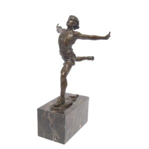 Elegante Bronze Eiskunstlauf Skulptur anmutige Statue einer Eiskunstläuferin