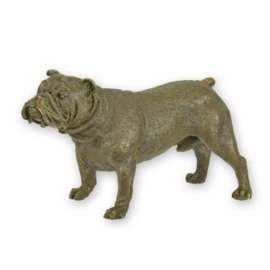 Detailgetreue Bronze Bulldogge Skulptur  Englische Eleganz
